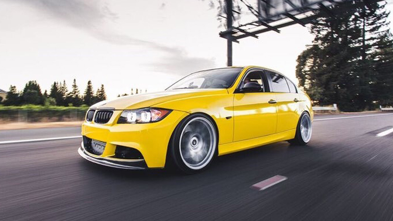 Gloss Bright Yellow-color-change-car-vinyl-wrap-knoxville-tennessee front right side