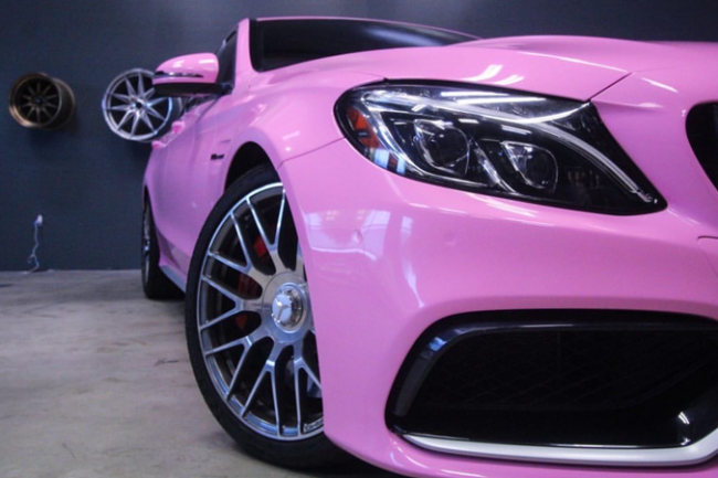 Gloss Bubblegum Pink-color-change-vinyl-wrap-knoxville-tennessee front