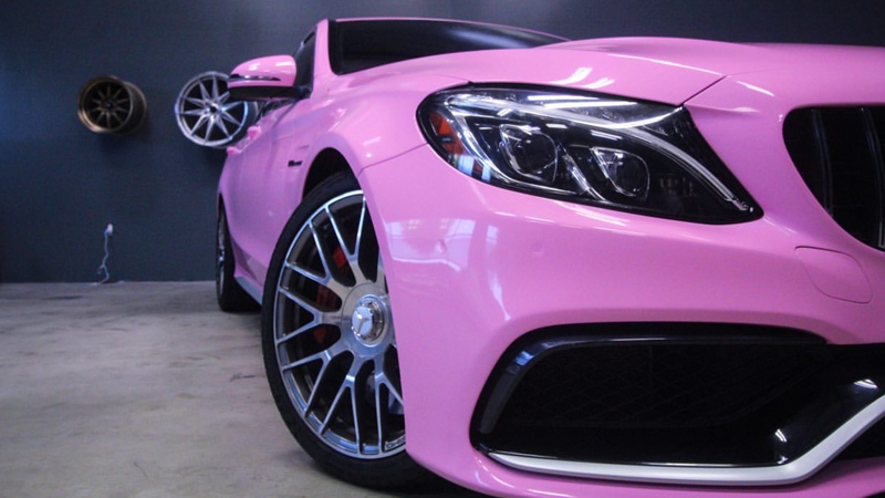 Gloss Bubblegum Pink-color-change-vinyl-wrap-knoxville-tennessee front