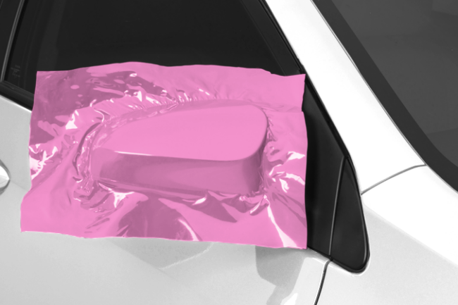 Gloss Bubblegum Pink-color-change-vinyl-wrap-knoxville-tennessee side mirrir