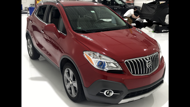 Gloss Burgundy-color-change-car-vinyl-wrap-knoxville-tennessee right front