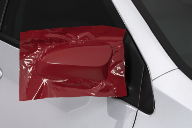 Gloss Burgundy-color-change-car-vinyl-wrap-knoxville-tennessee side mirror
