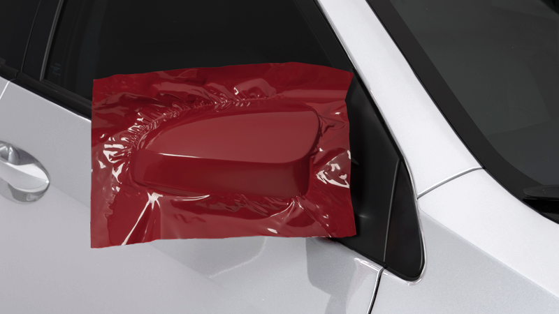 Gloss Burgundy-color-change-car-vinyl-wrap-knoxville-tennessee side mirror