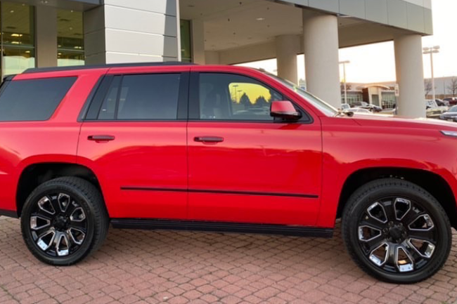 Gloss Carmine Red-color-change-car-vinyl-wrap-knoxville-tennessee jeep right side