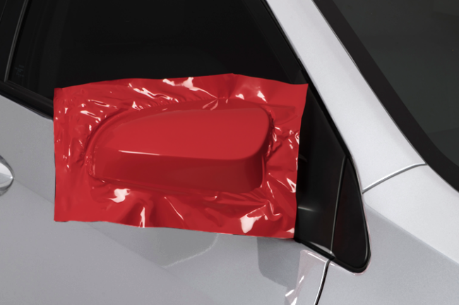 Gloss Carmine Red-color-change-car-vinyl-wrap-knoxville-tennessee side mirror