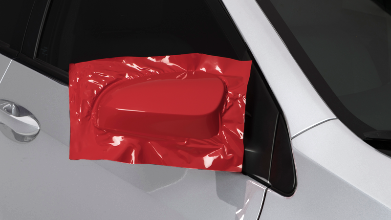 Gloss Carmine Red-color-change-car-vinyl-wrap-knoxville-tennessee side mirror