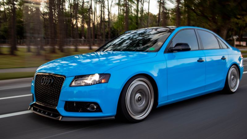 Gloss Light Blue-color-change-car-vinyl-wrap-knoxville-tennessee front left