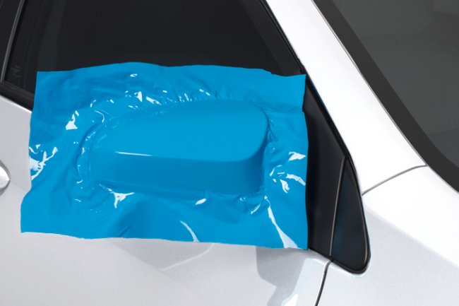 Gloss Light Blue-color-change-car-vinyl-wrap-knoxville-tennessee side mirror