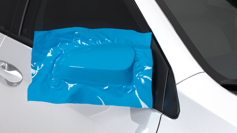 Gloss Light Blue-color-change-car-vinyl-wrap-knoxville-tennessee side mirror