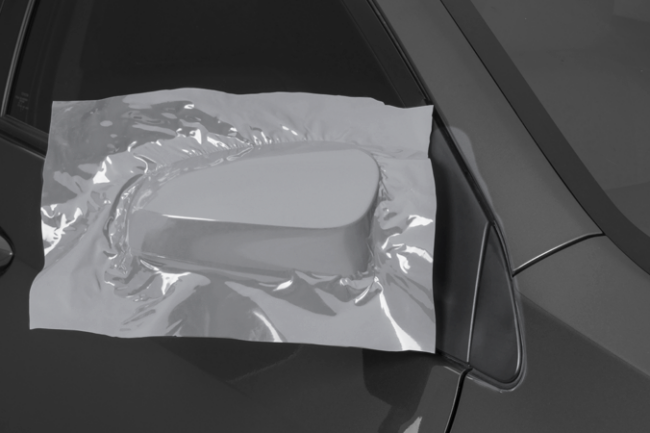 Gloss Light Gray-color-change-car-vinyl-wrap-knoxville-tennessee side mirror