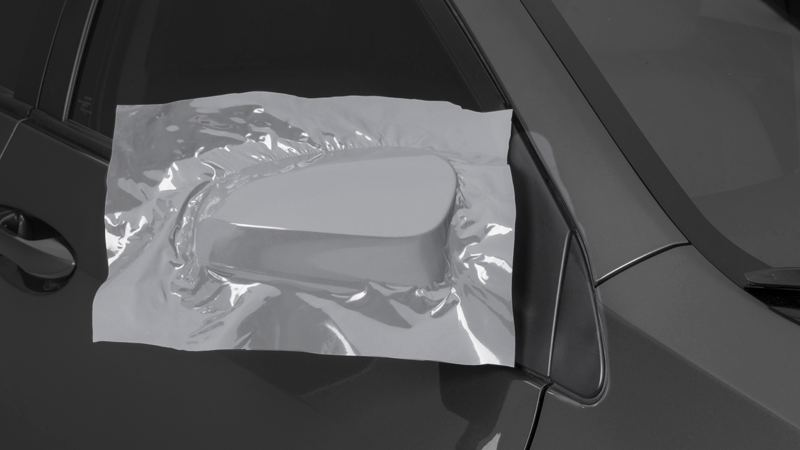 Gloss Light Gray-color-change-car-vinyl-wrap-knoxville-tennessee side mirror