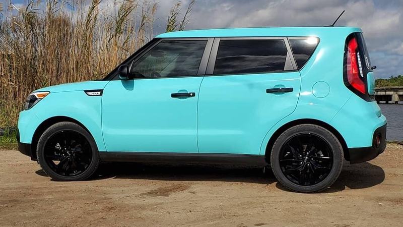 Gloss Mint Blue-color-change-car-vinyl-wrap-knoxville-tennessee left side