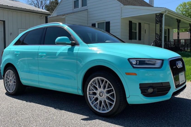 Gloss Mint Blue-color-change-car-vinyl-wrap-knoxville-tennessee right side