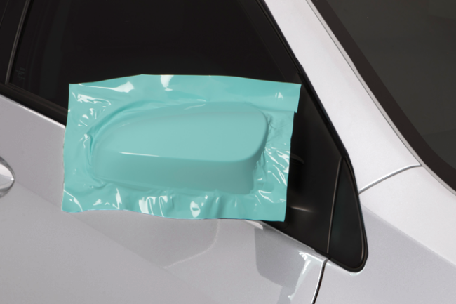 Gloss Mint Blue-color-change-car-vinyl-wrap-knoxville-tennessee side mirror
