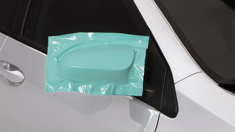 Gloss Mint Blue-color-change-car-vinyl-wrap-knoxville-tennessee side mirror