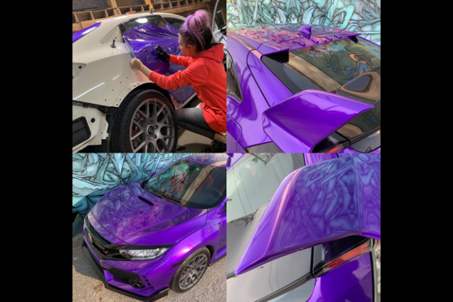 Gloss Passion Purple-color-change-car-vinyl-wrap-knoxville-tennessee civic