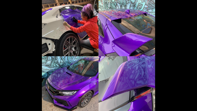 Gloss Passion Purple-color-change-car-vinyl-wrap-knoxville-tennessee civic