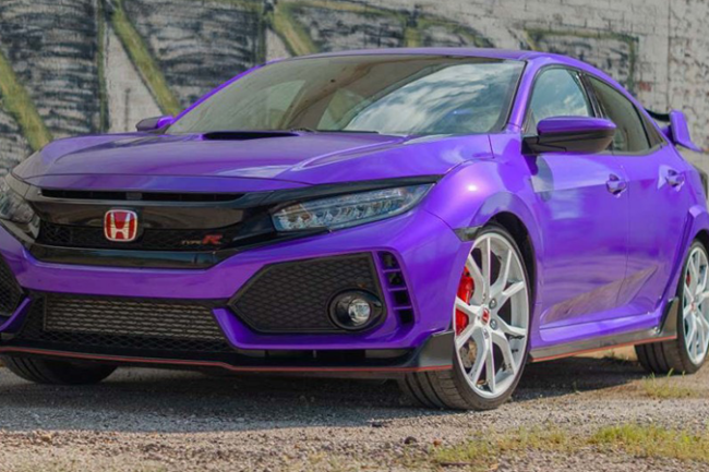 Gloss Passion Purple-color-change-car-vinyl-wrap-knoxville-tennessee front left