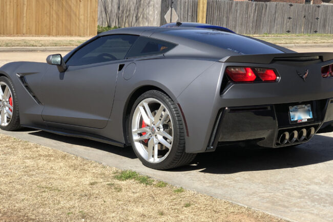 Matte Charcoal Metallic-color-change-car-vinyl-wrap-knoxville-tennessee back