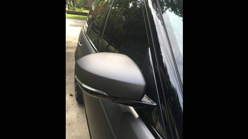 Matte Charcoal Metallic-color-change-car-vinyl-wrap-knoxville-tennessee right side mirror