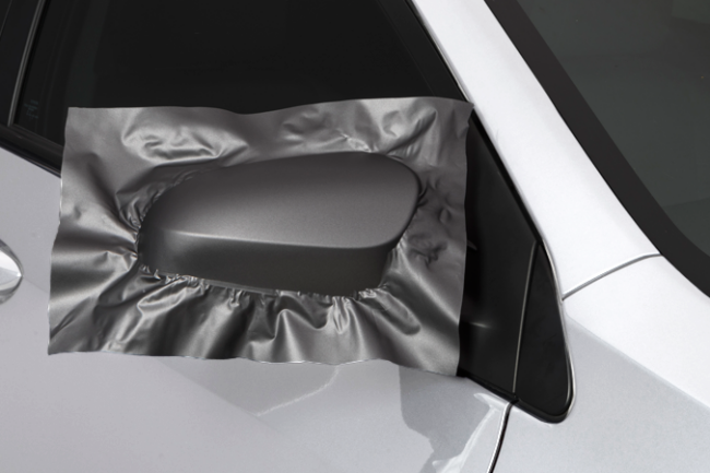 Matte Charcoal Metallic-color-change-car-vinyl-wrap-knoxville-tennessee side mirror