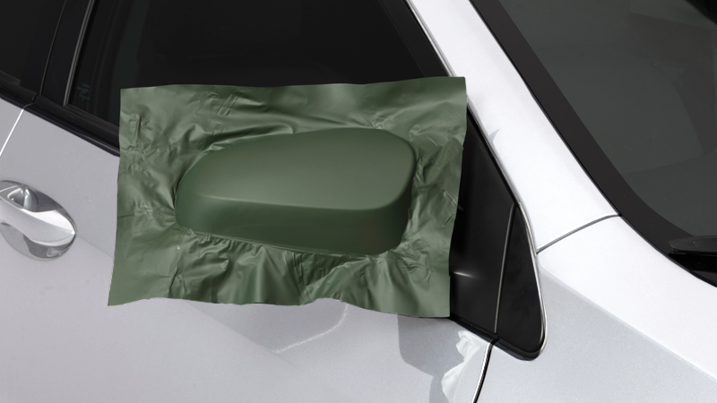 Matte Military Green-color-change-car-vinyl-wrap-knoxville-tennessee side mirror