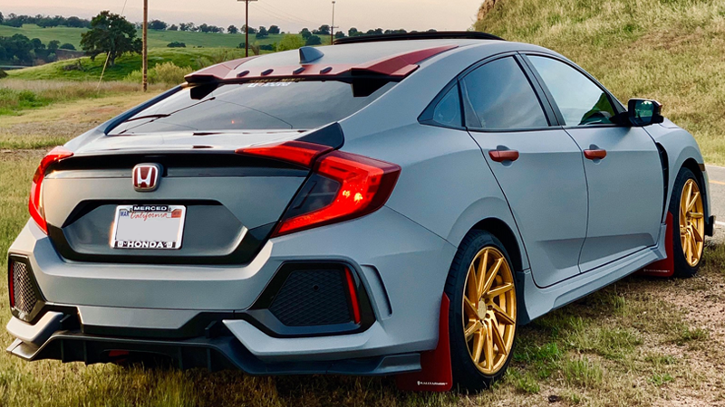 Matte Nardo Gray-color-change-car-vinyl-wrap-knoxville-tennessee civic back