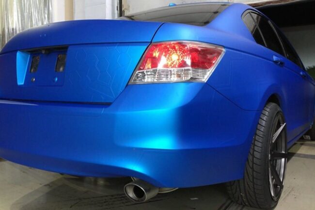 Satin Blue Aluminum-color-change-car-vinyl-wrap-knoxville-tennessee back