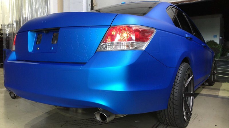 Satin Blue Aluminum-color-change-car-vinyl-wrap-knoxville-tennessee back