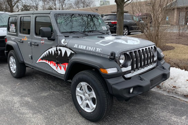 Satin Nardo Gray-color-change-car-vinyl-wrap-knoxville-tennessee jeep front