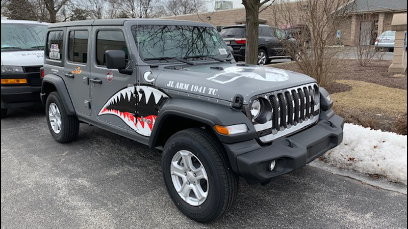Satin Nardo Gray-color-change-car-vinyl-wrap-knoxville-tennessee jeep front