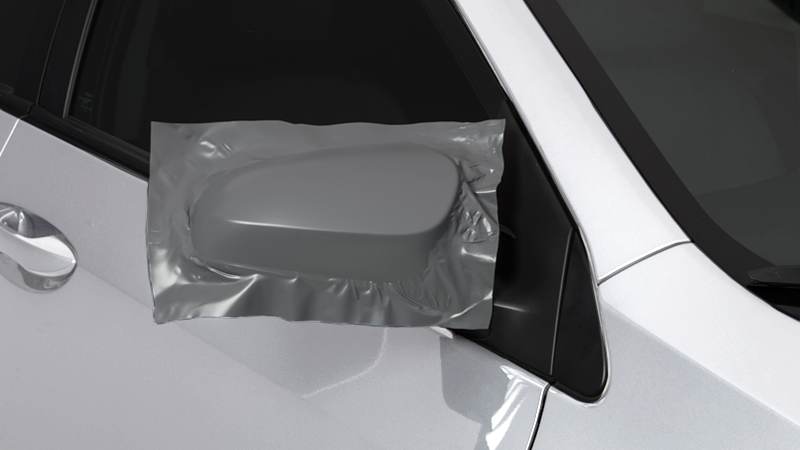 Satin Nardo Gray-color-change-car-vinyl-wrap-knoxville-tennessee side mirror