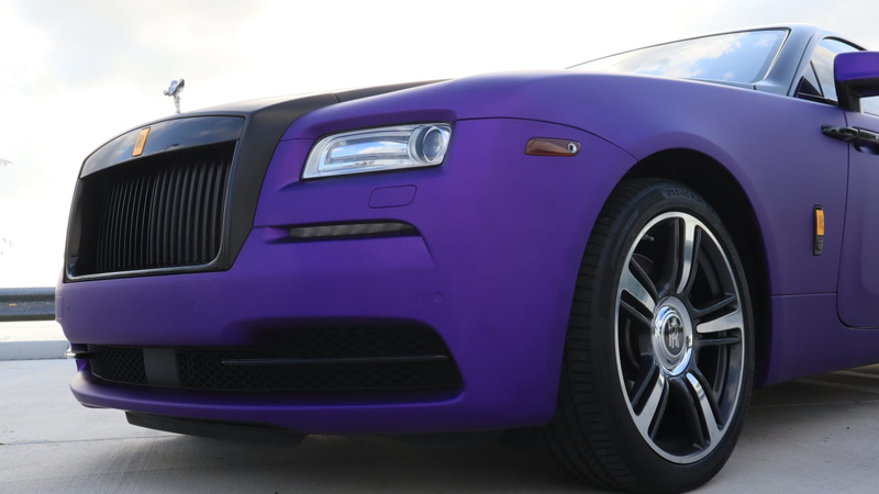 Satin Passion Purple Aluminum-color-change-car-vinyl-wrap-knoxville-tennessee front bumper