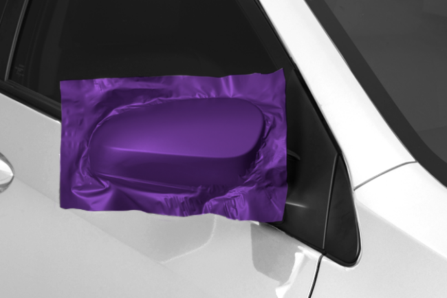 Satin Passion Purple Aluminum-color-change-car-vinyl-wrap-knoxville-tennessee side mirror