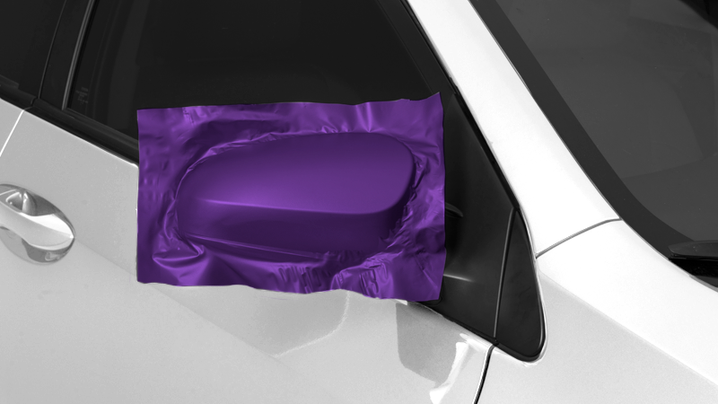 Satin Passion Purple Aluminum-color-change-car-vinyl-wrap-knoxville-tennessee side mirror
