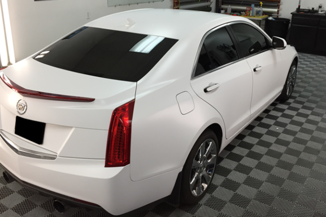 Satin White-color-change-car-vinyl-wrap-knoxville-tennessee back