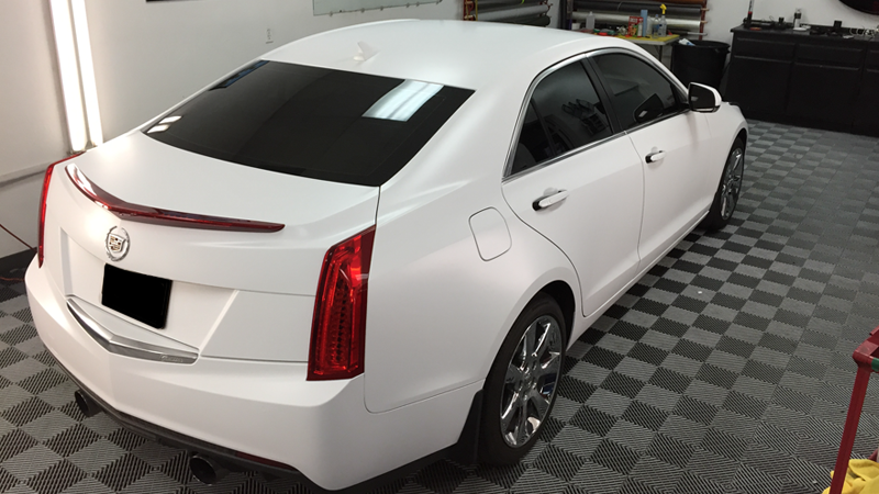 Satin White-color-change-car-vinyl-wrap-knoxville-tennessee back