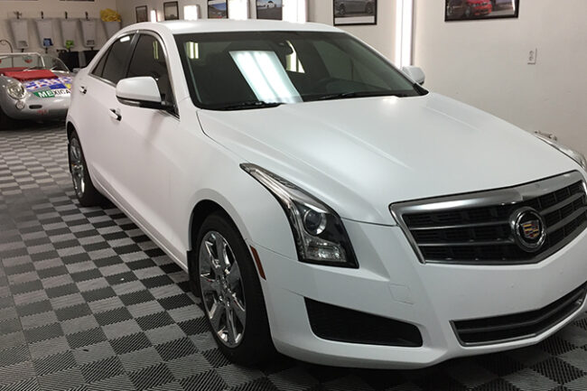 Satin White-color-change-car-vinyl-wrap-knoxville-tennessee top