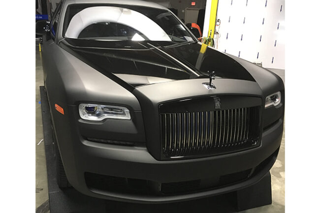 Matte Black-color-change-car-vinyl-wrap-knoxville-tennessee rolls royce